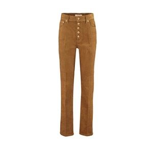 TORY BURCH
High-rise Cotton Corduroy Pants In Brown size 28